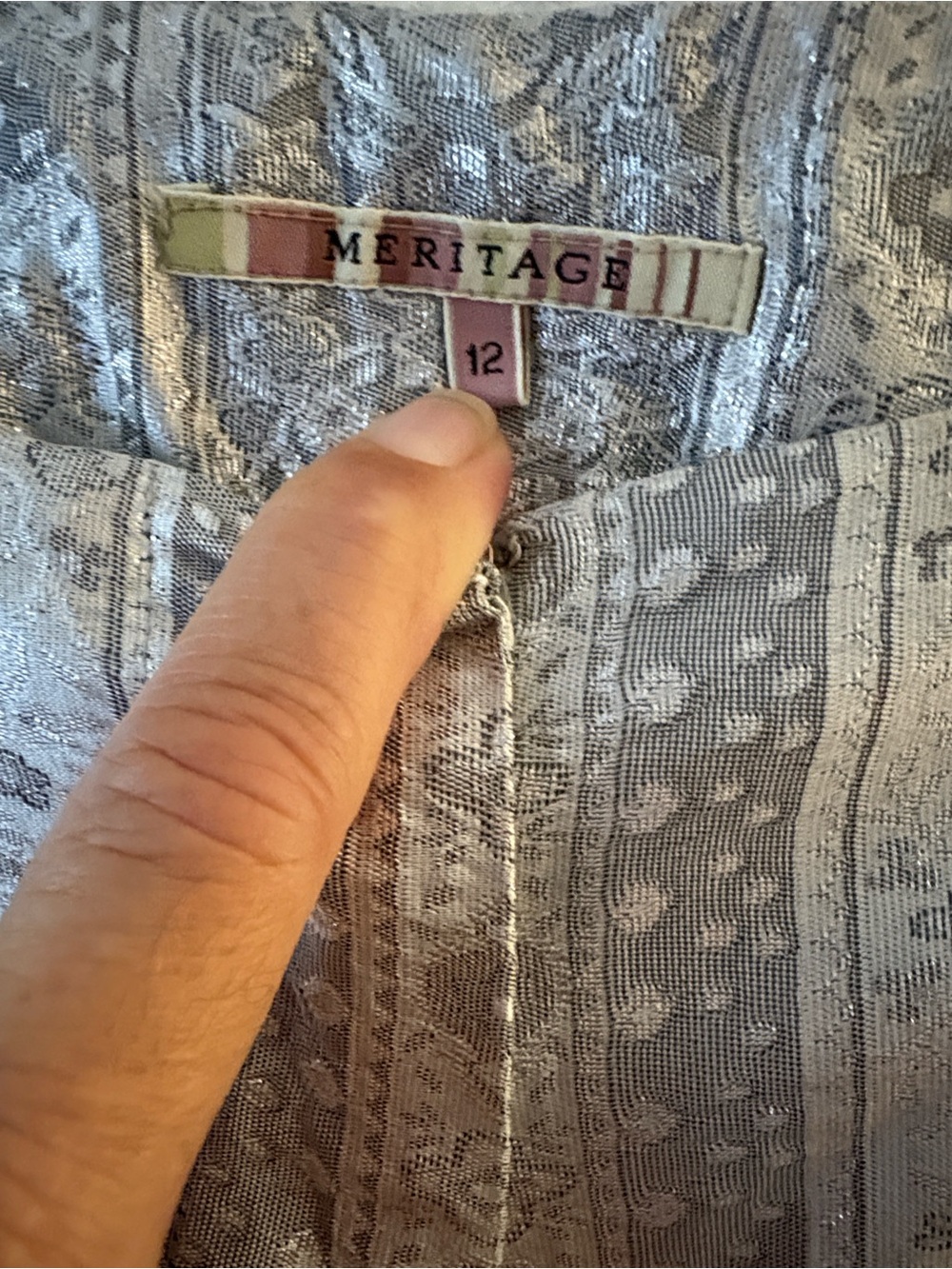 Meritage Metallic Silver Pants Boot Leg Foil Floral Snake Print Rocker 12 - Picture 7 of 7